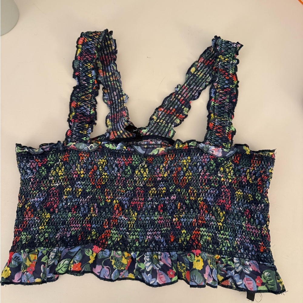 Floral Smocked Crop Top